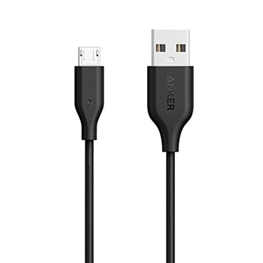 أنكر كابل باور لاين+ مايكرو USB بطول 0.9 متر – أسود