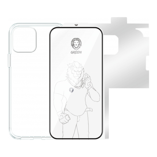 Green Lion 4-in-1 360° Protection Pack for iPhone 12 Pro Max – Black