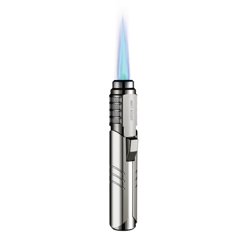 [GNJTFLMWPLSL] Green Lion Jet Flame Windproof Lighter - Silver