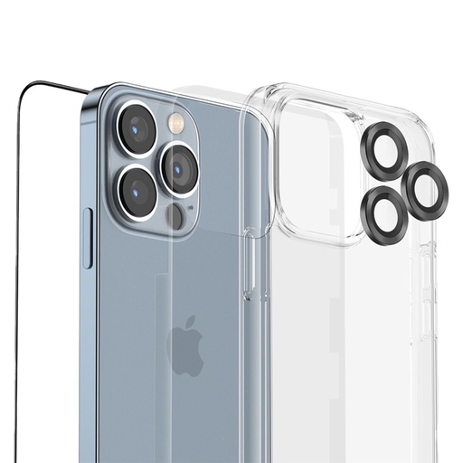 Green Lion 4-in-1 360° Protection Pack for iPhone 13 Pro – Silver