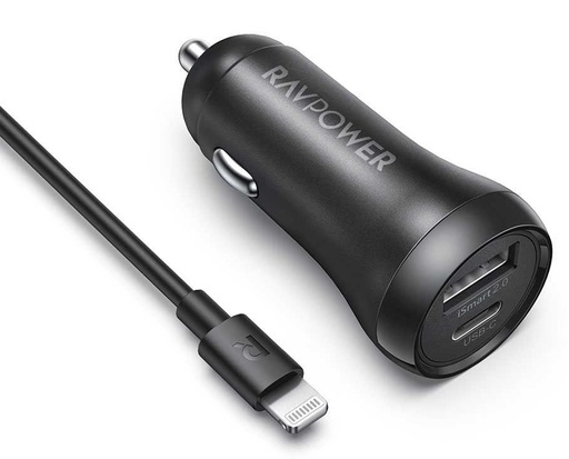 [RP-VC015] RavPower RP-VC015 PD 30W Car Charger Combo Black