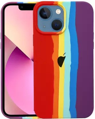 [CVRIP13COVER] Back Cover for APPLE iPhone 13 Rainbow and Flexible Colourful Liquid Silicone Shockproof Cover