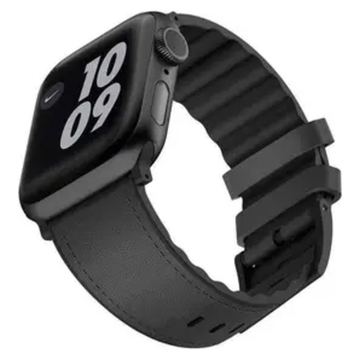 Viva Madrid Ventrux Leather Strap for Apple Watch 42/44/45/46/49mm – Midnight Black
