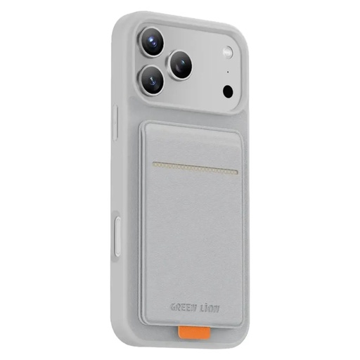 Green Lion Regal MagSafe Leather Case with Card Holder for iPhone 17 Pro Max – White