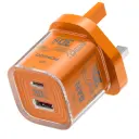 [PDFWCH101OG] Porodo Tezclarte Quick Wall Charger Dual-Port Fast Charging-Orange