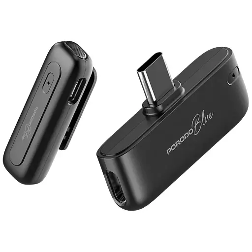 [PBMX1CBK] Porodo Blue Wireless Microphone - Black