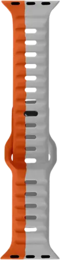 Pawa Lagos Premium Soft Silicon Straps 44/45/49mm - Grey Orange