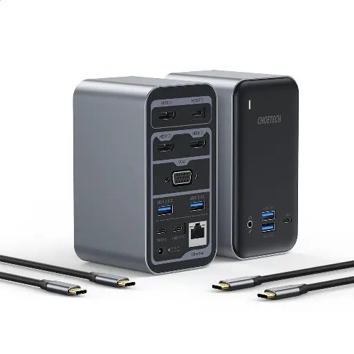 محطة إرساء متعددة المنافذ USB-C من CHOETECH 15 في 1