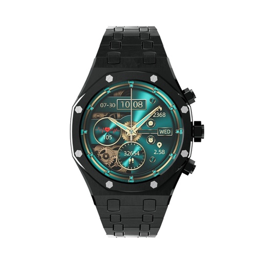 [PD-CRISTALLOAP-BK] Porodo CristalloAP Smart Watch Blue Dial -Black