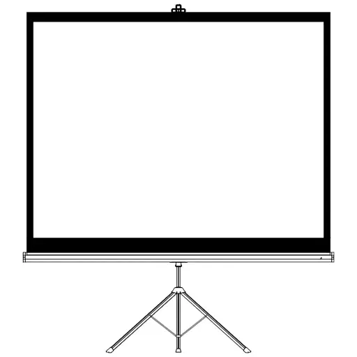 Porodo 100" Portable Projection Screen with Stable Tripod Stand - White