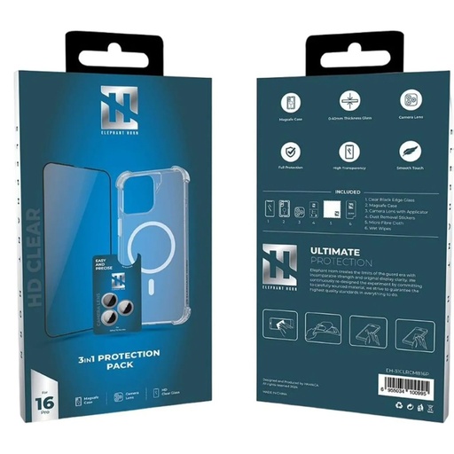 Elephant Horn, 3-in-1 Protection Pack, iPhone 17 Series – Clear