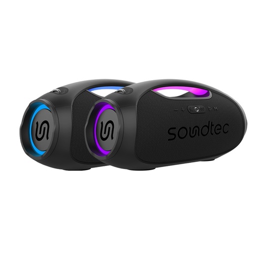 [PD-RUSH-BK] مكبر صوت بلوتوث بورودو ساوندتك راش بقوة 120 واط مع بنك طاقة بسعة 5400 مللي أمبير - أسود