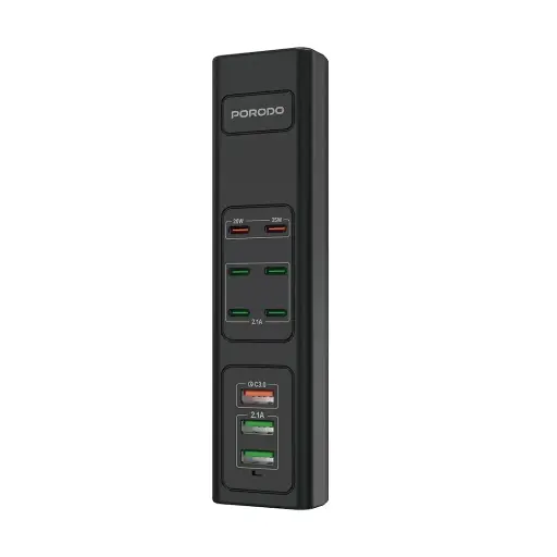 موزع شحن USB متعدد المنافذ من بورودو بقوة 85 واط - أسود