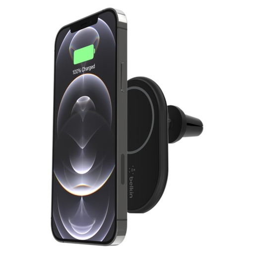 شاحن السيارة اللاسلكي Belkin BoostCharge بقدرة 10 واط بتثبيت على فتحة التكييف – أسود