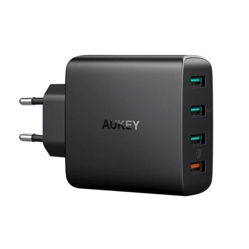 أوكي PA-T18 شاحن سفر USB بأربعة منافذ مع كوالكوم كويك تشارج 3.0 – أسود