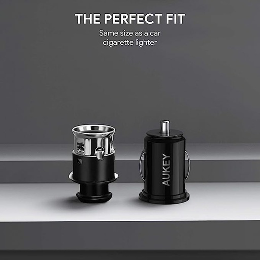 [CC-T13] Aukey 18W Car Charger with 1 meter Micro-USB Cable - Black