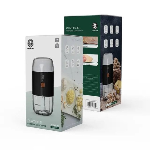 [GNPORCHRBK] Green Lion Portable Grinder & Chopper - Black