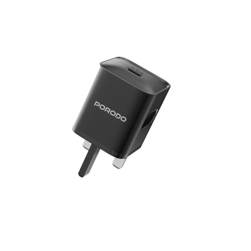 شاحن جداري PORODO USB-C بقوة 20 واط مع كابل من النوع C إلى النوع C