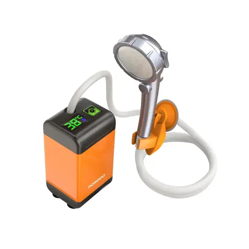Porodo Portable Shower With Thermometer Orange