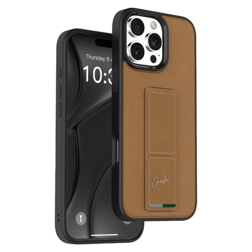 Green Lion Grip-X Kickstand Case لـ iPhone 16 Pro Max – بني