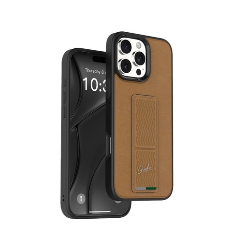 Green Lion Grip-X Multi-Functional Kickstand for iPhone 16 Pro Max - Brown