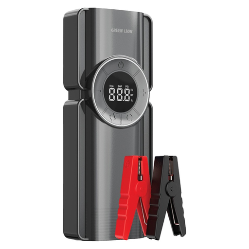 Green Lion Portable Jump Starter with Tyre Inflator – Black