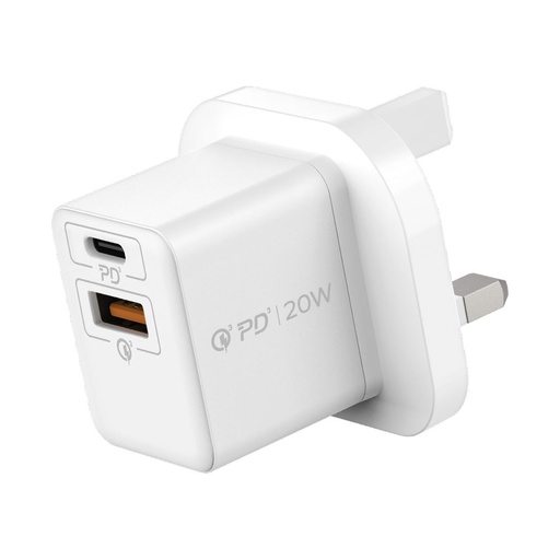 [UM36UKW] Momax Oneplug 20W 2-Port Mini Wall Charger White