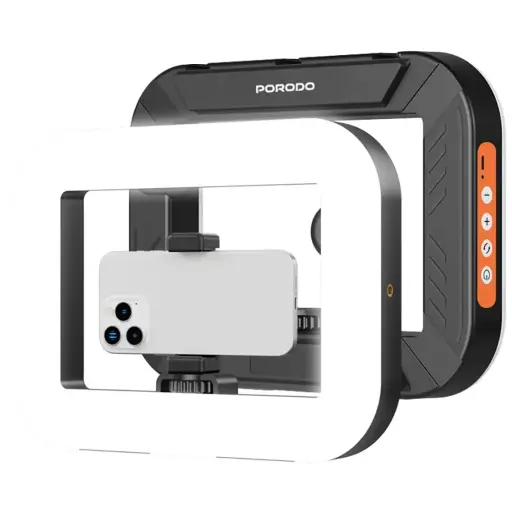 [PDLFST214BK] مصباح إضاءة Porodo Lifestyle Handheld Ring Grip للهاتف المحمول للتدوين - أسود