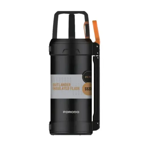 [PD-LFST156-BK] Porodo Lifestyle Outlander Insulation Flask, Keep Hot & Cold Up to 24 Hrs - Black